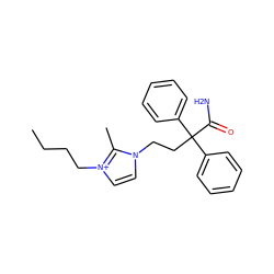 CCCC[n+]1ccn(CCC(C(N)=O)(c2ccccc2)c2ccccc2)c1C ZINC000026819795