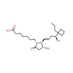 CCCC1([C@@H](O)C/C=C/[C@H]2[C@H](O)CC(=O)[C@@H]2CCCCCCC(=O)O)CCC1 ZINC000013836509