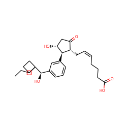 CCCC1([C@H](O)c2cccc([C@H]3[C@H](O)CC(=O)[C@@H]3C/C=C\CCCC(=O)O)c2)CCC1 ZINC000137008799