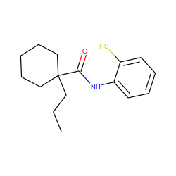 CCCC1(C(=O)Nc2ccccc2S)CCCCC1 ZINC000013813315