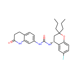 CCCC1(CCC)C[C@@H](NC(=O)Nc2ccc3c(c2)NC(=O)CC3)c2cc(F)ccc2O1 ZINC000143651470