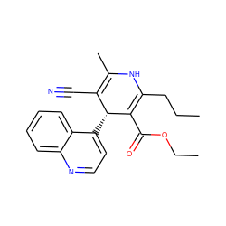 CCCC1=C(C(=O)OCC)[C@H](c2ccnc3ccccc23)C(C#N)=C(C)N1 ZINC000049113043