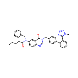 CCCCC(=O)N(Cc1ccccc1)c1ccc2ncn(Cc3ccc(-c4ccccc4-c4nnnn4C)cc3)c(=O)c2c1 ZINC000028767667