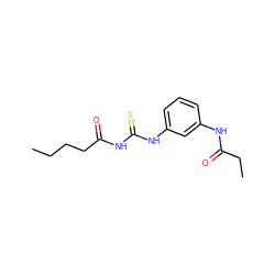 CCCCC(=O)NC(=S)Nc1cccc(NC(=O)CC)c1 ZINC000002052161