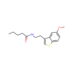 CCCCC(=O)NCCc1csc2ccc(OC)cc12 ZINC000013781800