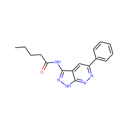 CCCCC(=O)Nc1n[nH]c2nnc(-c3ccccc3)cc12 ZINC000042201331