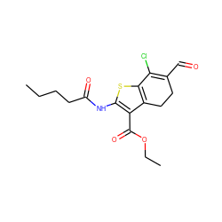 CCCCC(=O)Nc1sc2c(c1C(=O)OCC)CCC(C=O)=C2Cl ZINC000004991736