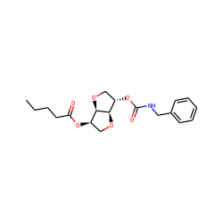 CCCCC(=O)O[C@@H]1CO[C@@H]2[C@@H](OC(=O)NCc3ccccc3)CO[C@H]12 ZINC000040956462