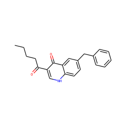 CCCCC(=O)c1c[nH]c2ccc(Cc3ccccc3)cc2c1=O ZINC000040891612