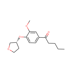 CCCCC(=O)c1ccc(O[C@@H]2CCOC2)c(OC)c1 ZINC000040380653