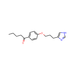 CCCCC(=O)c1ccc(OCCCc2c[nH]cn2)cc1 ZINC000013814541