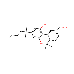 CCCCC(C)(C)c1cc(O)c2c(c1)OC(C)(C)[C@H]1CC=C(CO)C[C@H]21 ZINC000040865784