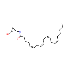 CCCCC/C=C\C/C=C\C/C=C\C/C=C\CCCC(=O)N[C@@H]1C[C@H]1O ZINC000040407155