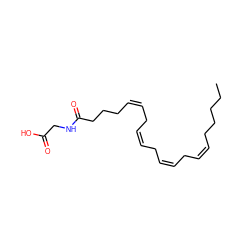 CCCCC/C=C\C/C=C\C/C=C\C/C=C\CCCC(=O)NCC(=O)O ZINC000004467867