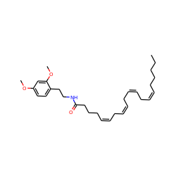 CCCCC/C=C\C/C=C\C/C=C\C/C=C\CCCC(=O)NCCc1ccc(OC)cc1OC ZINC000028565195