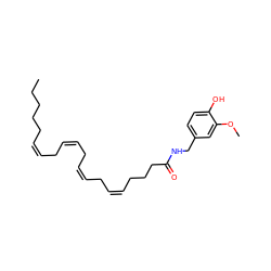 CCCCC/C=C\C/C=C\C/C=C\C/C=C\CCCC(=O)NCc1ccc(O)c(OC)c1 ZINC000013475552