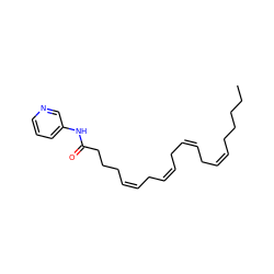 CCCCC/C=C\C/C=C\C/C=C\C/C=C\CCCC(=O)Nc1cccnc1 ZINC000040865812