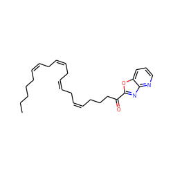 CCCCC/C=C\C/C=C\C/C=C\C/C=C\CCCC(=O)c1nc2ncccc2o1 ZINC000028466995