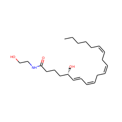 CCCCC/C=C\C/C=C\C/C=C\C=C\[C@@H](O)CCCC(=O)NCCO ZINC000013475533