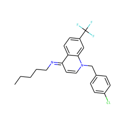 CCCCC/N=c1\ccn(Cc2ccc(Cl)cc2)c2cc(C(F)(F)F)ccc12 ZINC000013741415