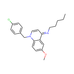 CCCCC/N=c1\ccn(Cc2ccc(Cl)cc2)c2ccc(OC)cc12 ZINC000013741412