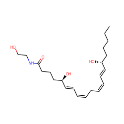 CCCCC[C@@H](O)/C=C/C=C\C/C=C\C=C\[C@H](O)CCCC(=O)NCCO ZINC000013475546