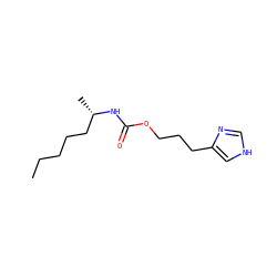 CCCCC[C@H](C)NC(=O)OCCCc1c[nH]cn1 ZINC000001997118