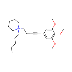 CCCCC[N+]1(CCC#Cc2cc(OC)c(OC)c(OC)c2)CCCCC1 ZINC000058520097