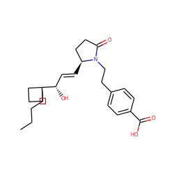 CCCCC1([C@@H](O)/C=C/[C@H]2CCC(=O)N2CCc2ccc(C(=O)O)cc2)CCC1 ZINC000029128546