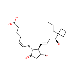 CCCCC1([C@@H](O)C/C=C/[C@H]2[C@H](O)CC(=O)[C@@H]2C/C=C\CCCC(=O)O)CCC1 ZINC000013836516