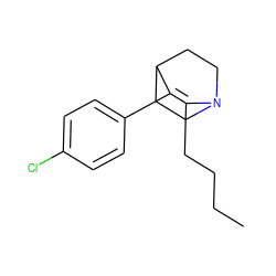 CCCCC1=C(c2ccc(Cl)cc2)C2CCN1CC2 ZINC000013477341