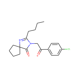 CCCCC1=NC2(CCCC2)C(=O)N1CC(=O)c1ccc(Cl)cc1 ZINC000028867684