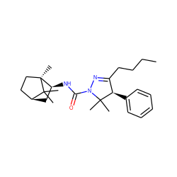 CCCCC1=NN(C(=O)N[C@H]2C[C@H]3CC[C@]2(C)C3(C)C)C(C)(C)[C@@H]1c1ccccc1 ZINC000043202203