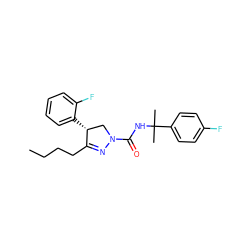 CCCCC1=NN(C(=O)NC(C)(C)c2ccc(F)cc2)C[C@H]1c1ccccc1F ZINC000058590615