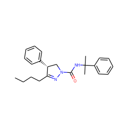 CCCCC1=NN(C(=O)NC(C)(C)c2ccccc2)C[C@H]1c1ccccc1 ZINC000058576223