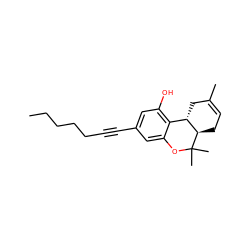 CCCCCC#Cc1cc(O)c2c(c1)OC(C)(C)[C@@H]1CC=C(C)C[C@@H]21 ZINC000013557630