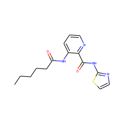 CCCCCC(=O)Nc1cccnc1C(=O)Nc1nccs1 ZINC000013521852