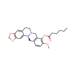 CCCCCC(=O)Oc1c(OC)ccc2c1CN1CCc3cc4c(cc3[C@@H]1C2)OCO4 ZINC000095594554