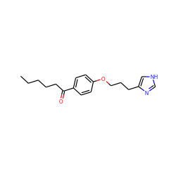 CCCCCC(=O)c1ccc(OCCCc2c[nH]cn2)cc1 ZINC000013814544