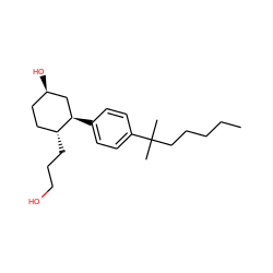 CCCCCC(C)(C)c1ccc([C@@H]2C[C@H](O)CC[C@H]2CCCO)cc1 ZINC000029123813