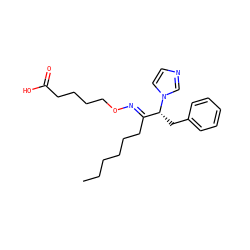 CCCCCC/C(=N\OCCCCC(=O)O)[C@@H](Cc1ccccc1)n1ccnc1 ZINC000013738900