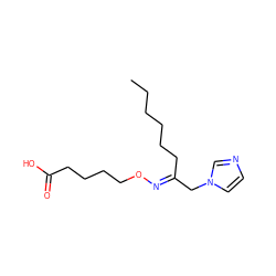 CCCCCC/C(Cn1ccnc1)=N\OCCCCC(=O)O ZINC000013738888