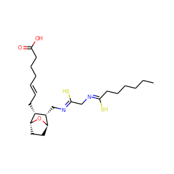 CCCCCC/C(S)=N/C/C(S)=N/C[C@@H]1[C@H]2CC[C@@H](O2)[C@@H]1C/C=C/CCCC(=O)O ZINC000100665020