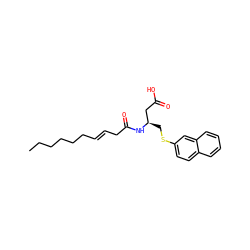 CCCCCC/C=C/CC(=O)N[C@H](CSc1ccc2ccccc2c1)CC(=O)O ZINC000034804753