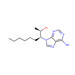 CCCCCC[C@@H]([C@@H](C)O)n1cnc2c(N)ncnc21 ZINC000001614354
