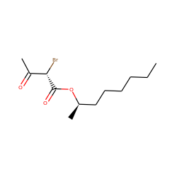 CCCCCC[C@@H](C)OC(=O)[C@@H](Br)C(C)=O ZINC000118202616