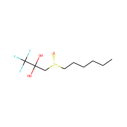 CCCCCC[S@@+]([O-])CC(O)(O)C(F)(F)F ZINC000040864957