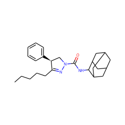 CCCCCC1=NN(C(=O)NC2C3CC4CC(C3)CC2C4)C[C@@H]1c1ccccc1 ZINC000058592901