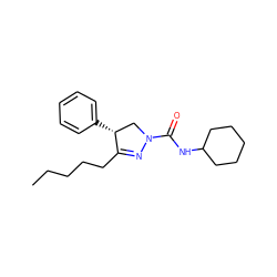 CCCCCC1=NN(C(=O)NC2CCCCC2)C[C@H]1c1ccccc1 ZINC000058592745