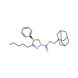 CCCCCC1=NN(C(=O)NCC23CC4CC(CC(C4)C2)C3)C[C@@H]1c1ccccc1 ZINC000058575347